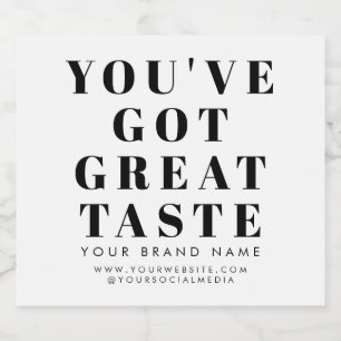 Modern white box packaging label