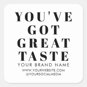 Modern white box packaging label