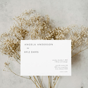 Modern White Bride Parents Wedding Invitation