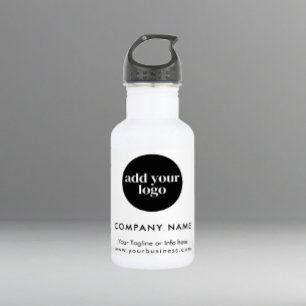 Modern White Business Custom Company Logo 532 Ml Water Bottle