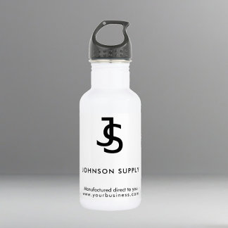 Modern White Business Custom Company Logo  532 Ml Water Bottle