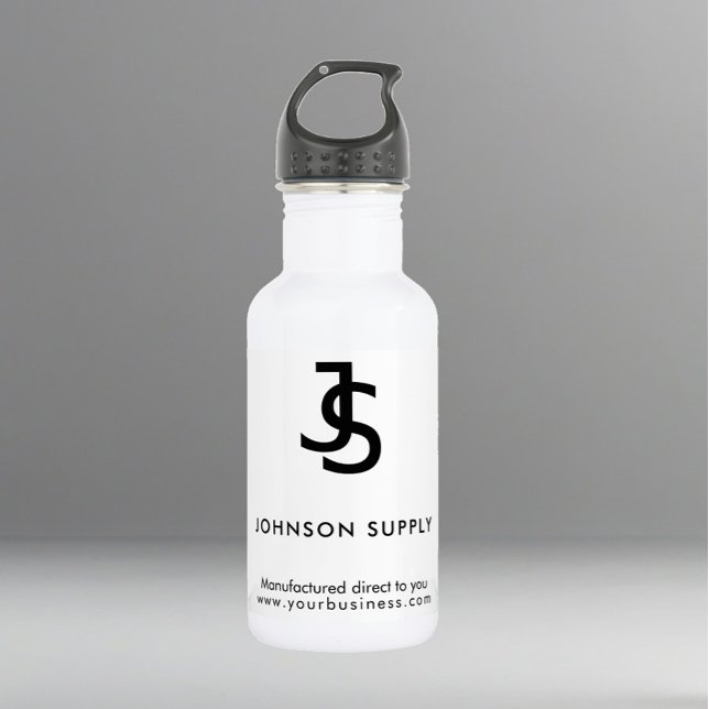 Modern White Business Custom Company Logo  532 Ml Water Bottle (Creator Uploaded)