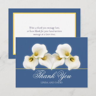 Modern White Calla Lily Bridal Chic Thank You Card