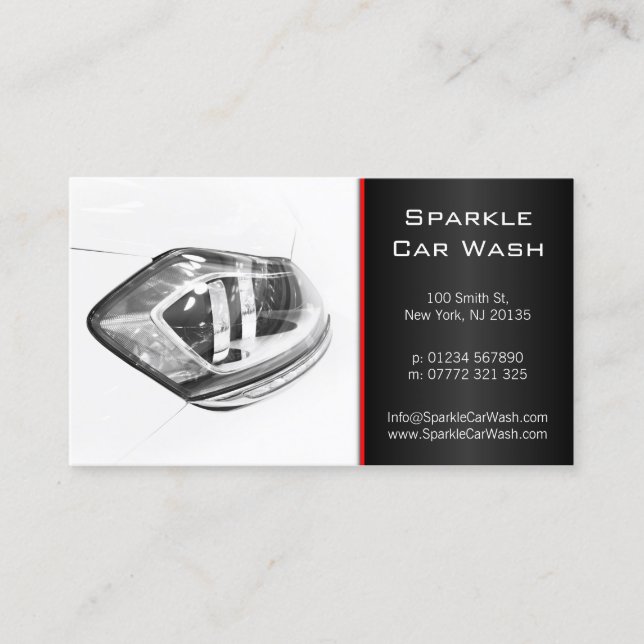 Modern White Car Headlamp Business Card (Front)