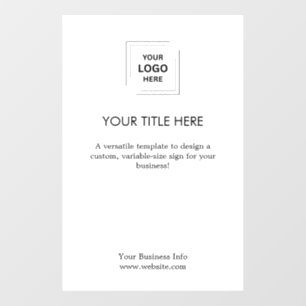 Modern White Design   Custom Business Logo Window 