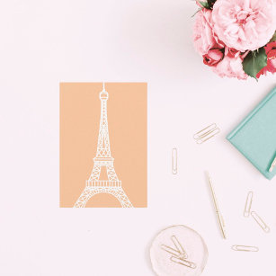 Modern White Eiffel Tower Note Card