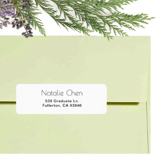 Modern White Elegant Fonts Return Address Label