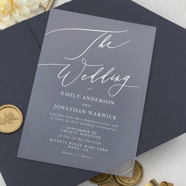 Modern White Elegant Wedding Acrylic Invitations (Creator Uploaded)