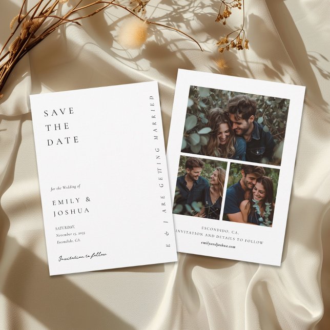 Modern White Elegant Wedding with Photo Save The Date (Creator Uploaded)