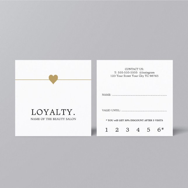 Modern White Faux Gold Heart Lines Beauty Loyalty (Creator Uploaded)