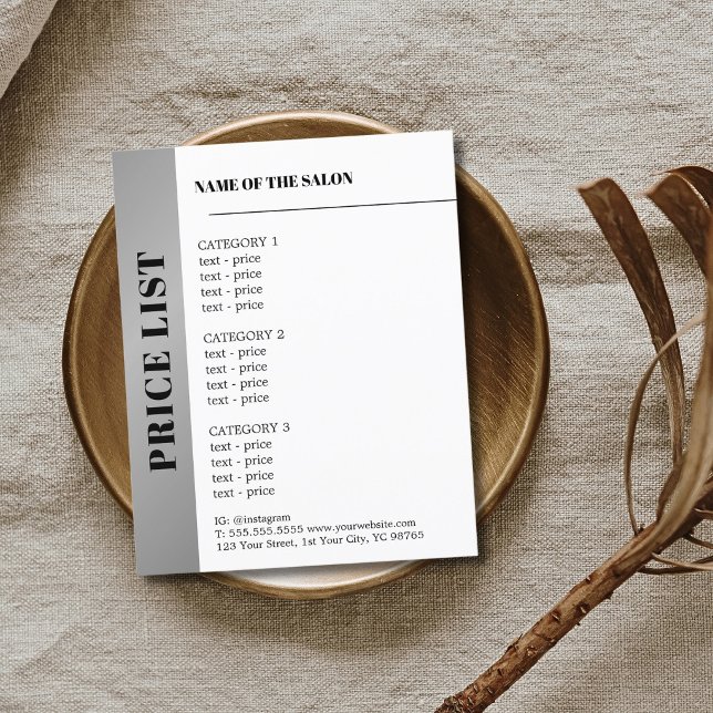 Modern White Faux Silver Stripe Bold Beauty Flyer (Creator Uploaded)