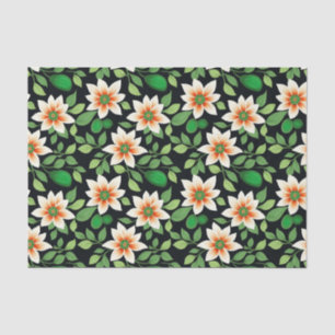 Modern White Floral Tissue Paper