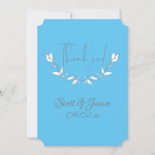 Modern White Flowers Thank You Card