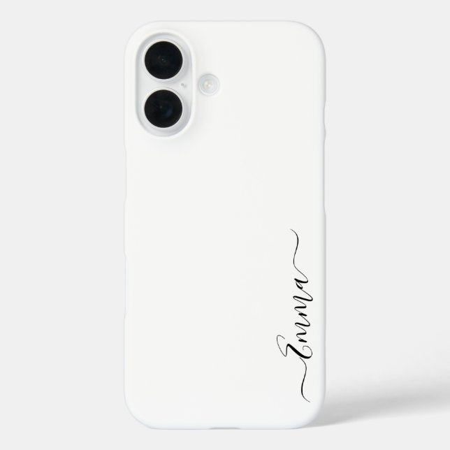 Modern White Girly Print Trendy Case-Mate iPhone Case (Back)