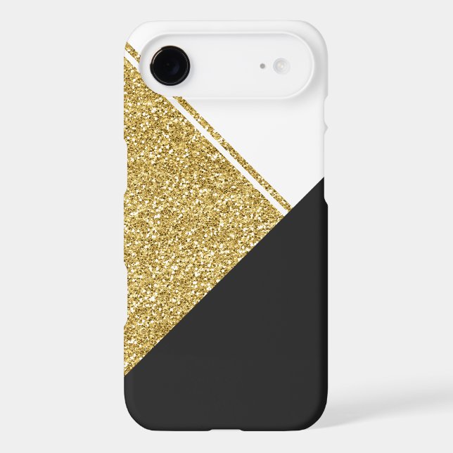 Modern White Gold Black triangle Case-Mate iPhone Case (Back)