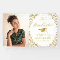 Modern White Gold Photo Graduation