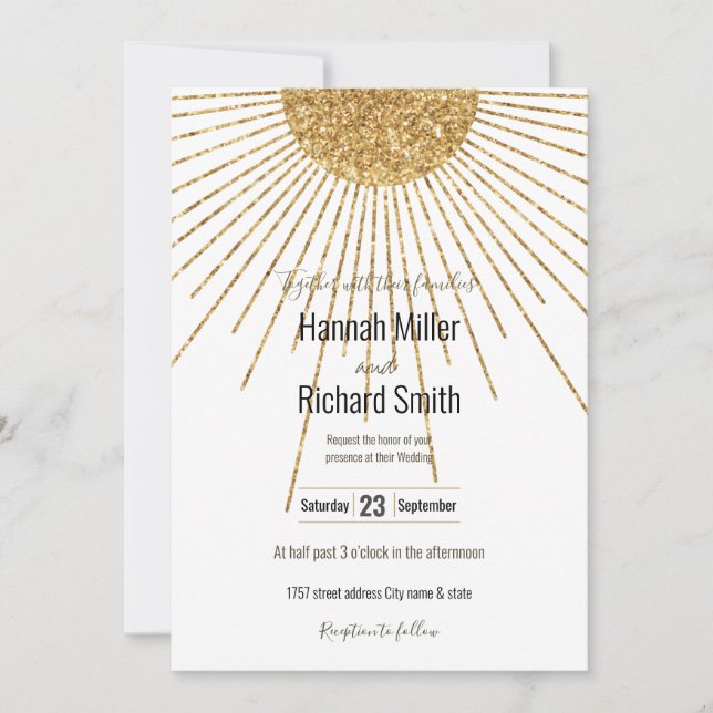 Modern White Gold Shining Sun (Front)