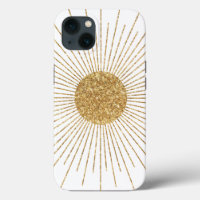 Modern White Gold Shining Sun