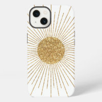 Modern White Gold Shining Sun