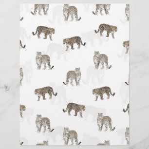 Modern White Golden Leopard Jungle Animals Custom Letterhead