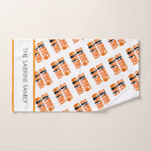 Modern White Graffiti Thanksgiving Autumn Fall Hand Towel
