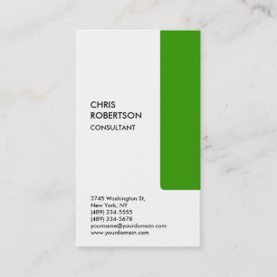 Modern White Green Attractive Business Card