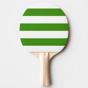 Modern White, Green Stripe Ping Pong Paddle