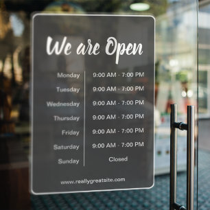 Modern White & Grey Business Opening Hours 