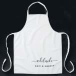 Modern White Hair Stylist Makeup Artist Salon Name Apron<br><div class="desc">Modern White Hair Stylist Makeup Artist Salon Name Apron.</div>