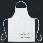 Modern White Hair Stylist Makeup Artist Salon Name Apron<br><div class="desc">Modern White Hair Stylist Makeup Artist Salon Name Apron.</div>