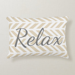 Modern White Herringbone Relax Decorative Cushion