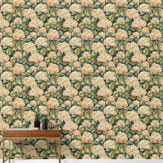 Modern White Hydrangea Wallpaper