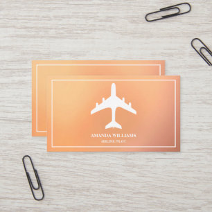 Modern White Jet Aircraft Airline Airplane Pilot Business Card