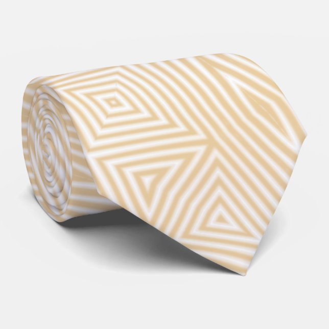 MODERN WHITE   LIGHT BROWN CREAM    CUTE NECK TIE (Rolled)