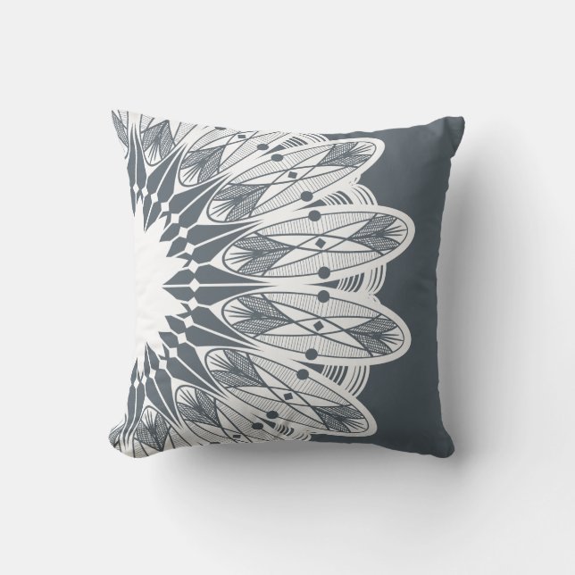 Modern White Mandala Cushion (Front)