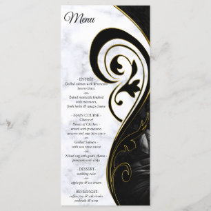 Modern White - Marble Black Abstract Menu