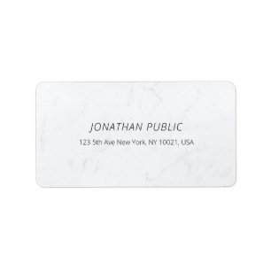 Modern White Marble Creative Minimalist Template Label