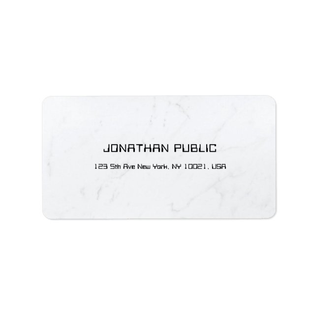 Modern White Marble Creative Simple Template Label (Front)