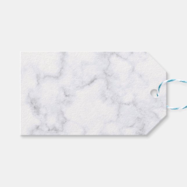 Modern White Marble Gift Tags (Front (Horizontal))