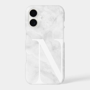 Modern White Marble Large Scale Monogram