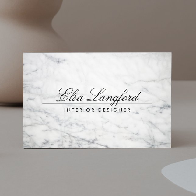Modern White Marble Luxury Designer Business Card (Creator Uploaded)