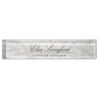 Modern White Marble Luxury Designer Desk Nameplate