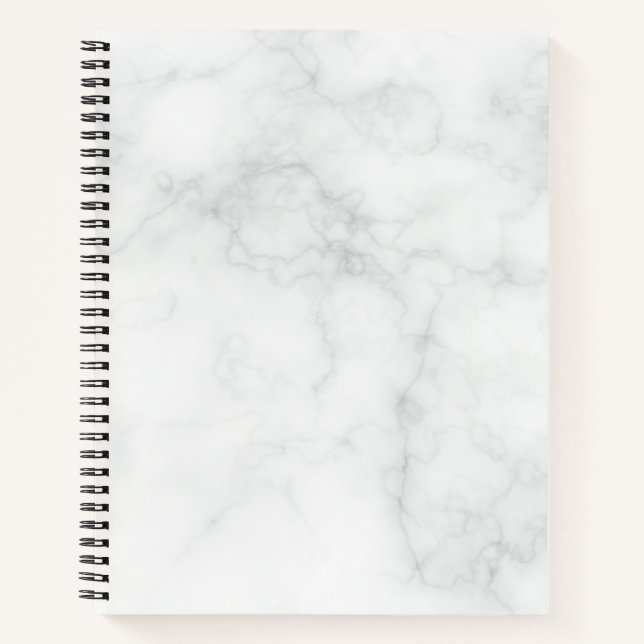 Modern White Marble Notebook (Front)