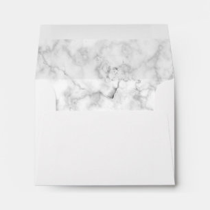 Modern White Marble Pre-Printed Address RSVP Envelope