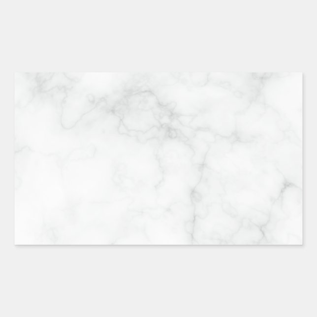 Modern White Marble Rectangular Sticker (Front)