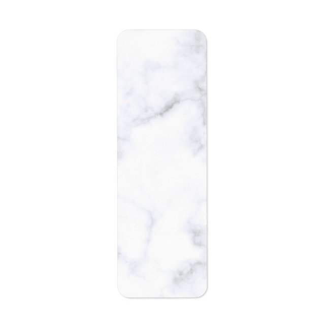 Modern White Marble Return Address Label (Front)