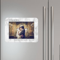 Modern White Marble Silver Glitter Thank You Photo