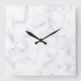 Modern White Marble Square Wall Clock