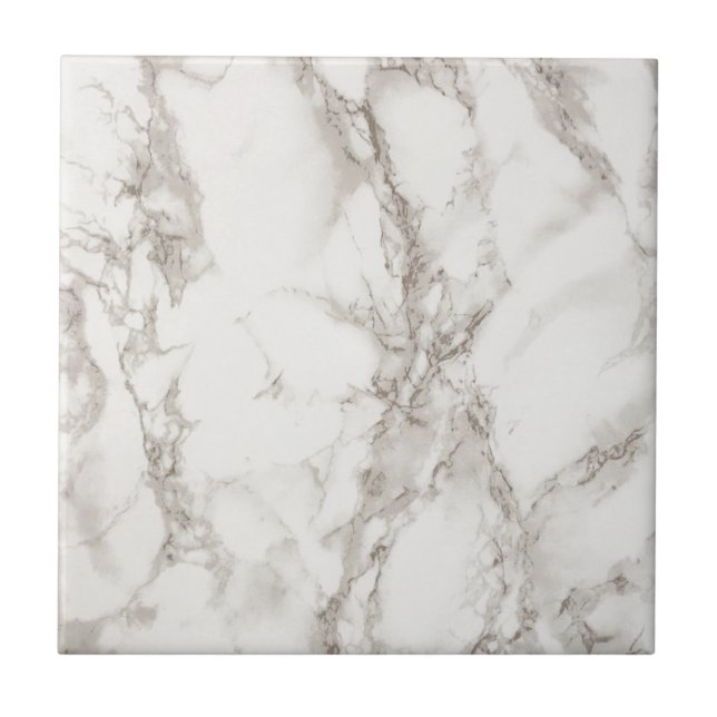 Modern White Marble Texture Pattern Ceramic Tile (Front)