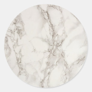 Modern White Marble Texture Pattern Classic Round Sticker